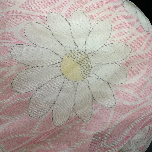 Vintage Shower Cap Flower Power 1970s Pink Floral Daisy Plastic Retro Head Hair - Picture 7 of 9